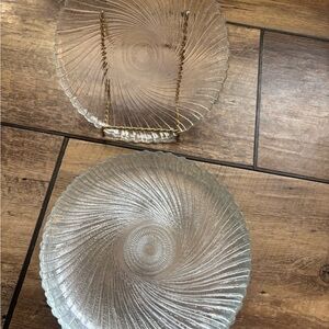 Arcoroc Seabreeze 7" Salad Dessert Plate Set of 7 Vintage Swirled Scalloped